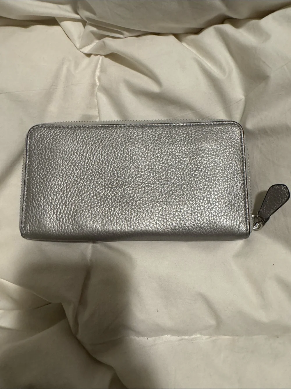 Coach Silver Saffiano Zip Wallet - Picture 2 of 4